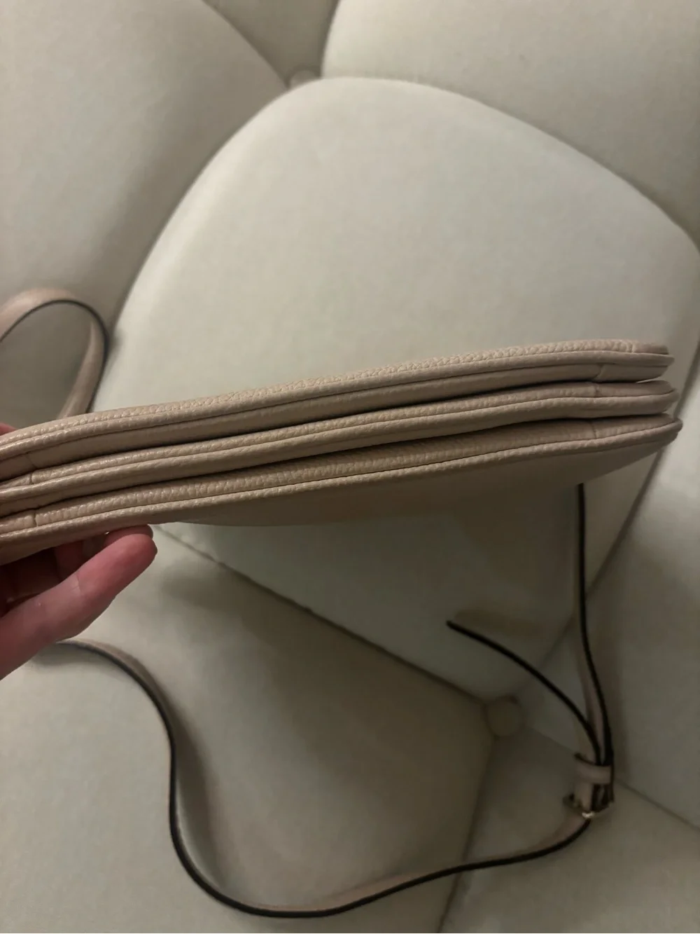 kate spade Pebbled Leather Crossbody in Taupe